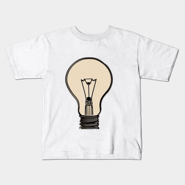 Light Bulb Beige Shadow Silhouette Anime Style Collection No. 419 Kids T-Shirt by cornelliusy